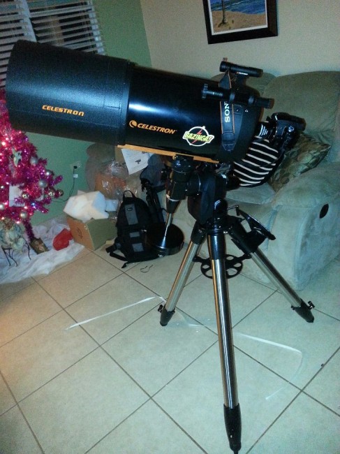 Celestron C8 atop a CG-5 Equatorial Mount