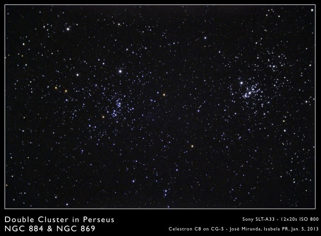 NGC884 & NGC869 - Open Cluster in Perseus
