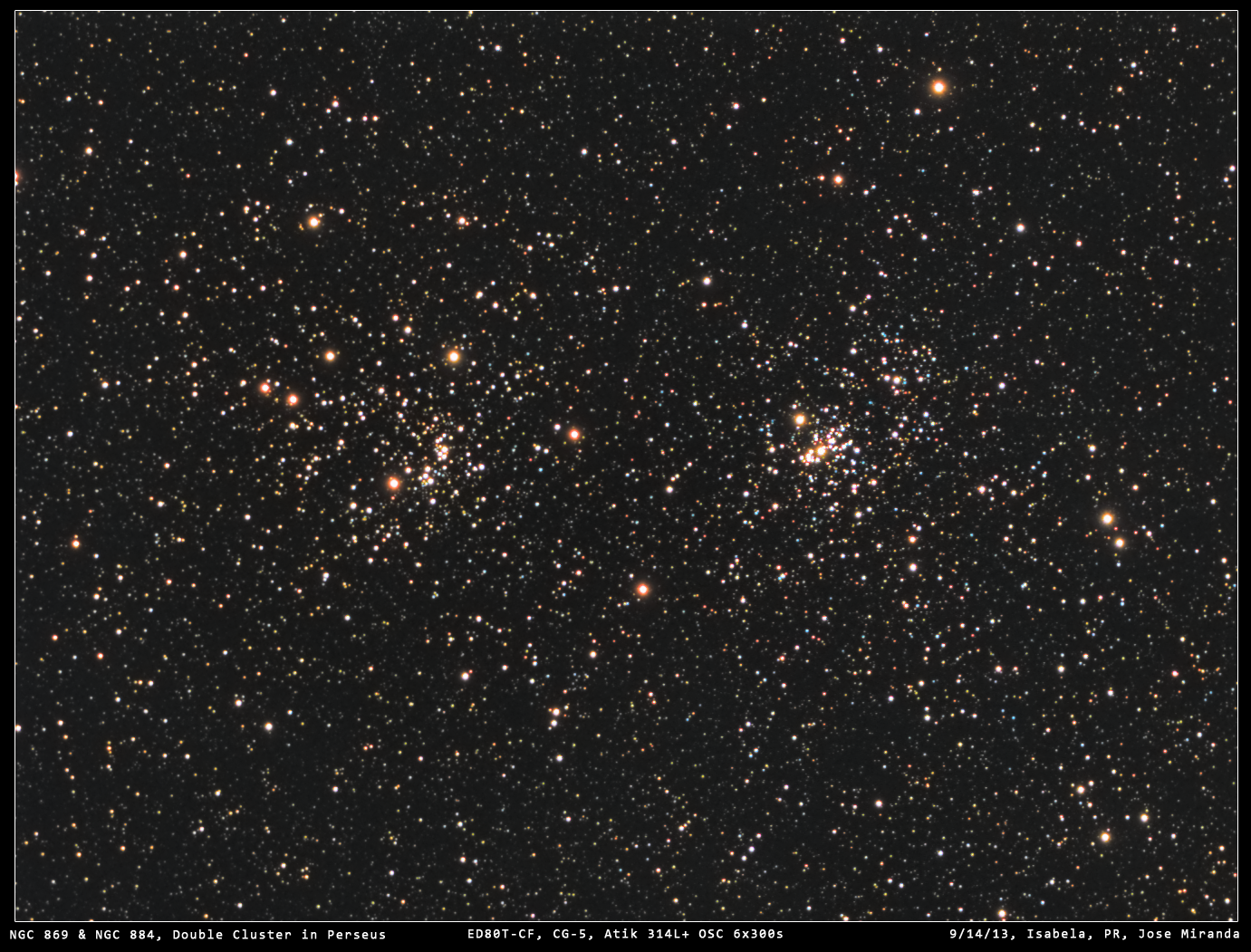 NGC 869 & NGC 884, Double Cluster in Perseus