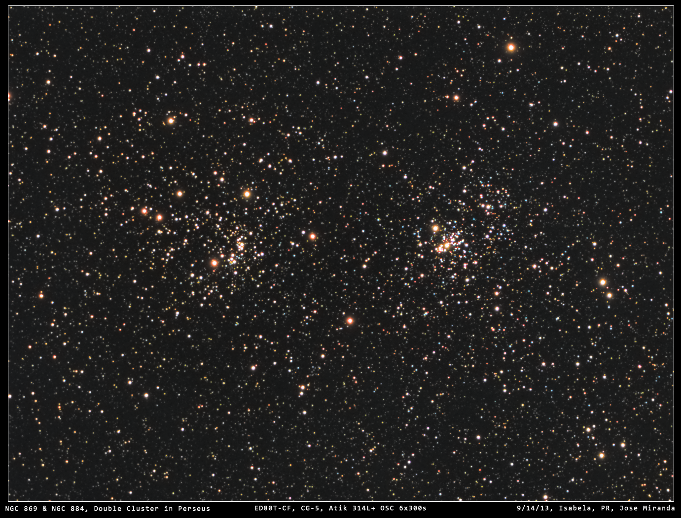 NGC 869 & NGC 884, Double Cluster in Perseus