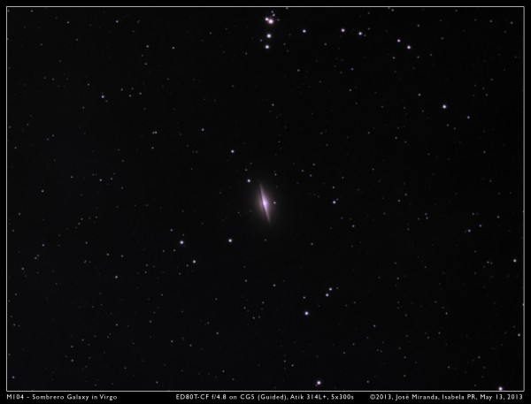 M104 - Sombrero Galaxy in Virgo