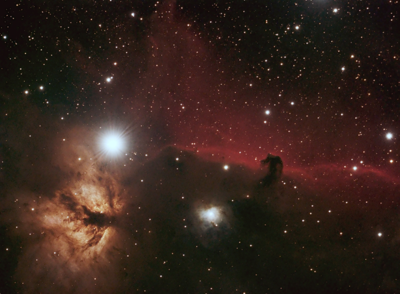 Horsehead Nebula and Flame Nebula