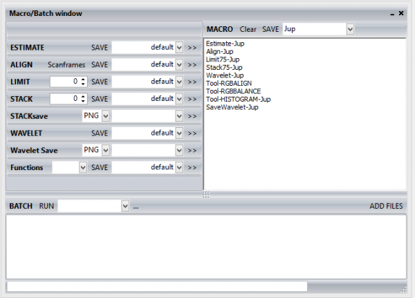 Registax Macro/Batch window