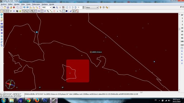 Asteroide 4451 Grieve en Cartes du Ciel