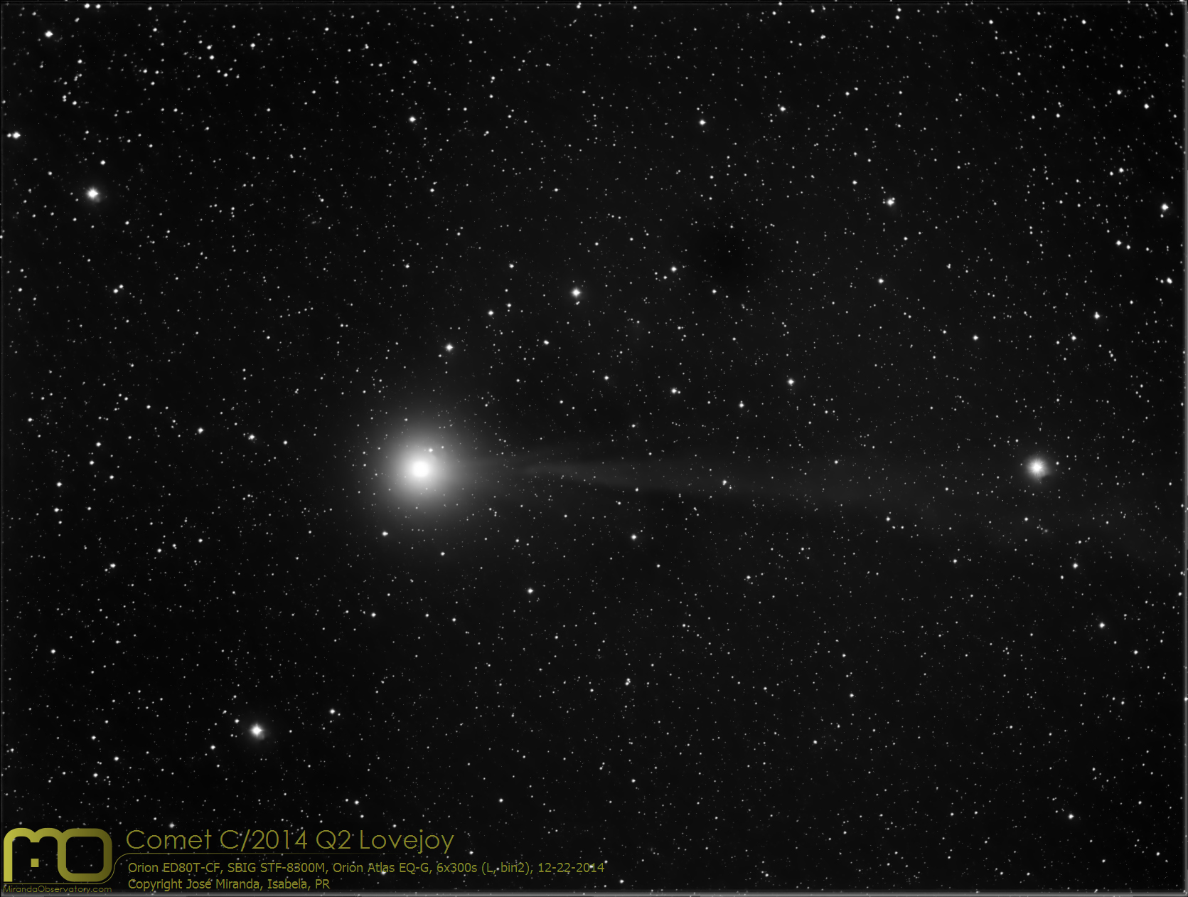Cometa C/2014 Q2 Lovejoy, Copyright Jose Miranda